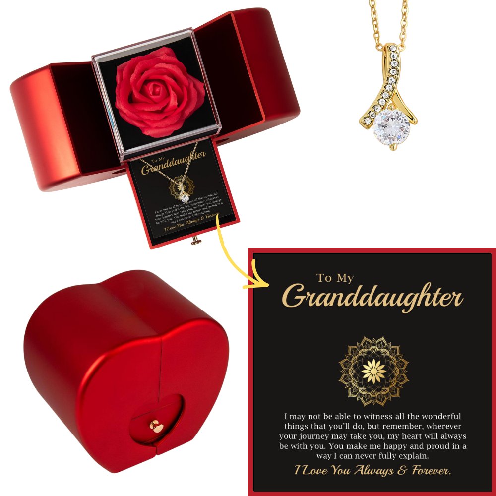 Granddaughter Necklace - Pendant Jewelry With Message Card Gift Box