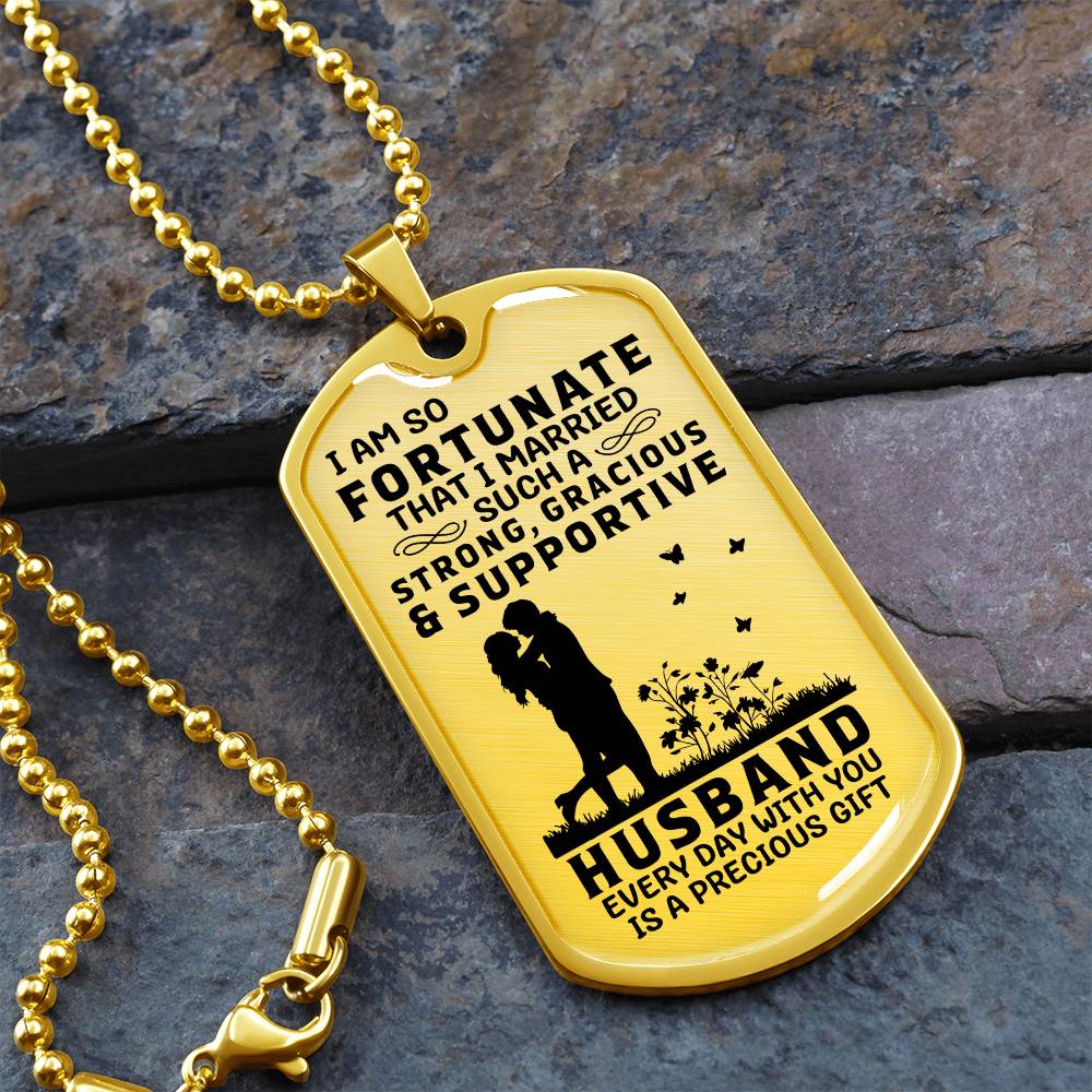 Dog Tag Necklace for Husband, Gift Necklace for Spouse, Birthday Gifts for Husband, Christmas Gifts For Husband