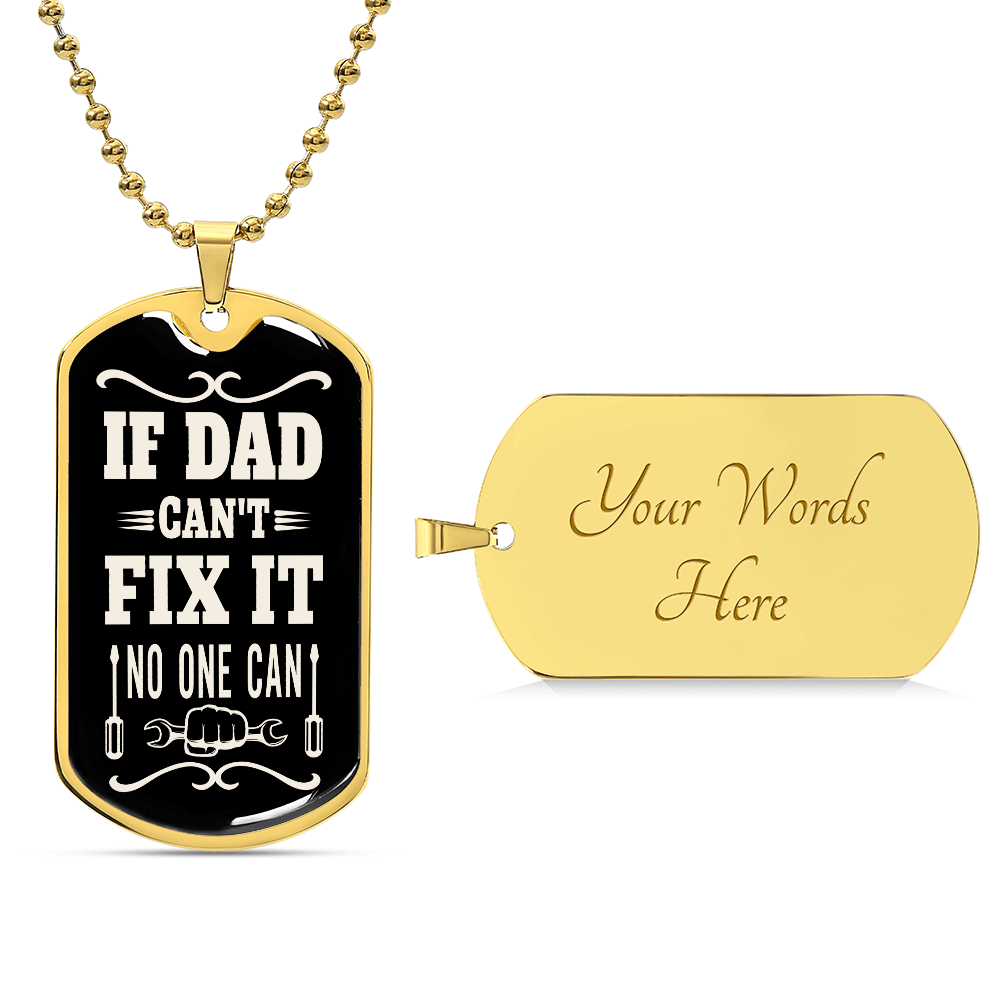 To My Mechanic Dad Necklace Gifts, Personalized Necklace Gifts for Dad, Dog Tag Necklace Gifts from son & daughter, A perfect gift for dad from son or daughter