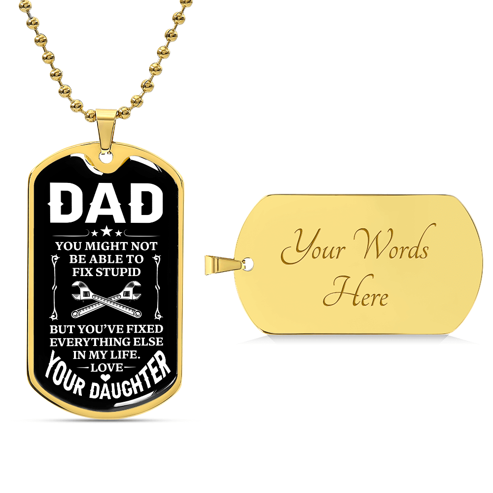 Mechanic Dog Tag Gifts, Dog Tag Necklace Gifts, Best Gifts for Dad, Dad from son & daughter, Dad Necklace Gifts, Meaningful jewelry gift