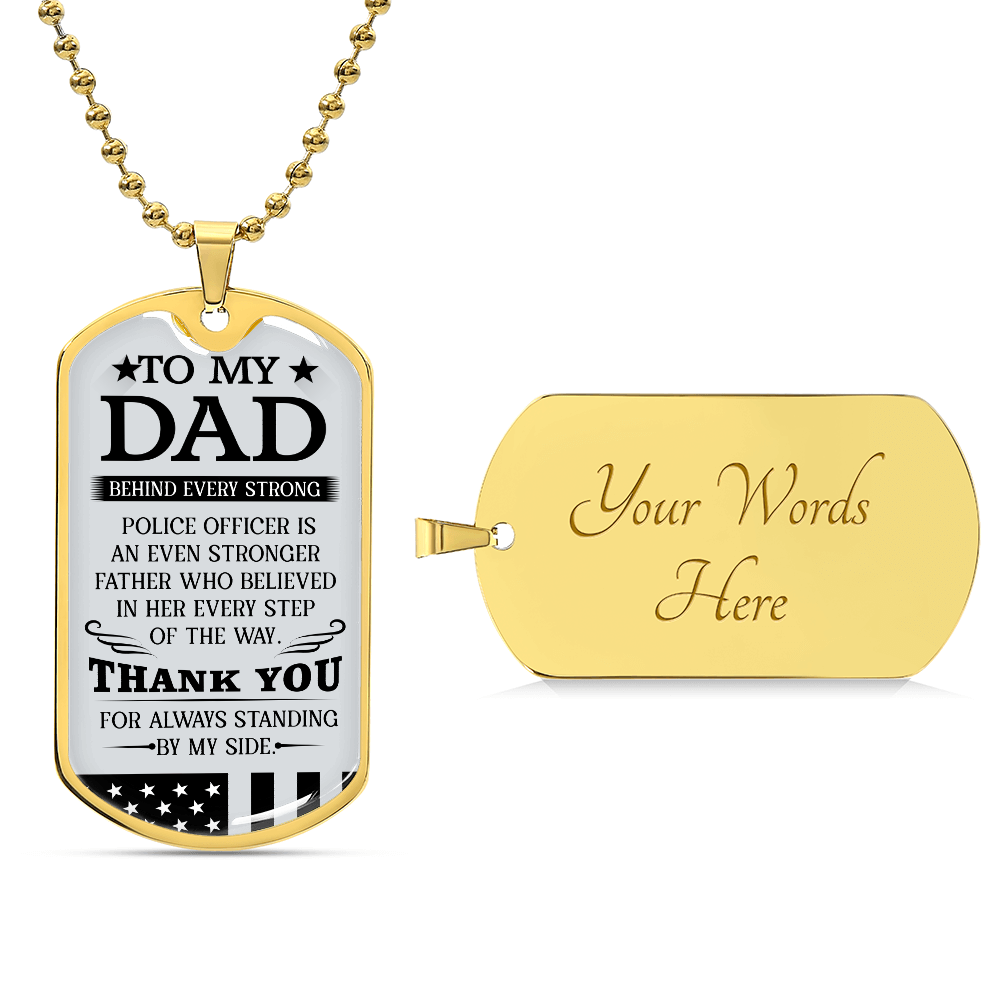 Police Officer Dad Dog Tag Necklace Gifts, Dad Jewelry Gifts from son & daughter, Dad Necklace Gifts, Father's Day or birthday Gifts