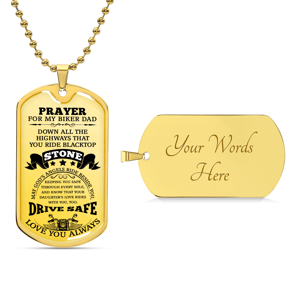 Biker Dad Dog Tag Necklace, My Road Captain Dad Gifts, Father's Day or birthday Gifts for Dad, Personalized Biker Necklace, Best Gifts for Dad