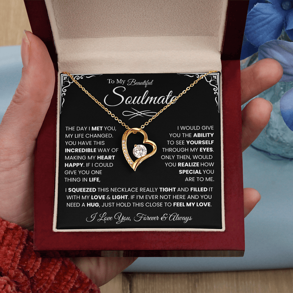 To My Beautiful Soulmate Necklace Husband to Wife Romantic Surprise Gifts