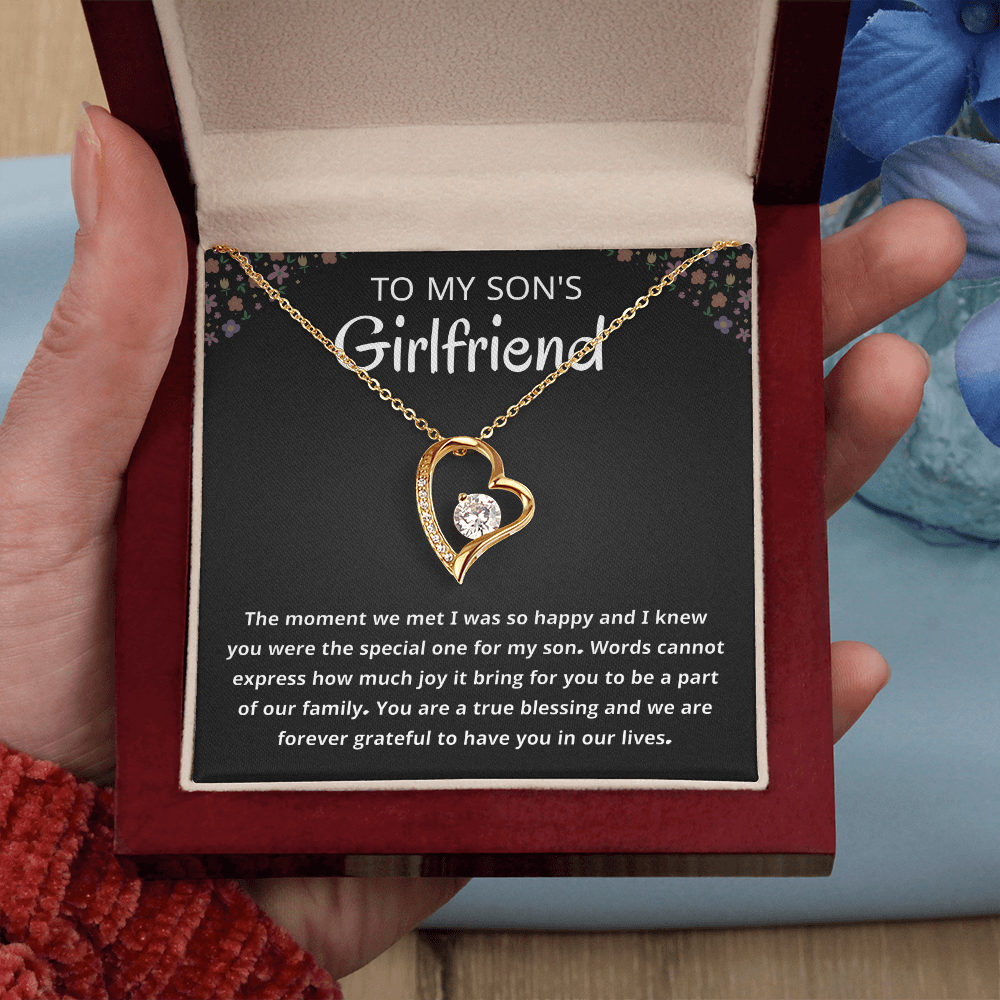 Son's Girlfriend Jewelry Gift From Mom, Dad With Message Card and Box
