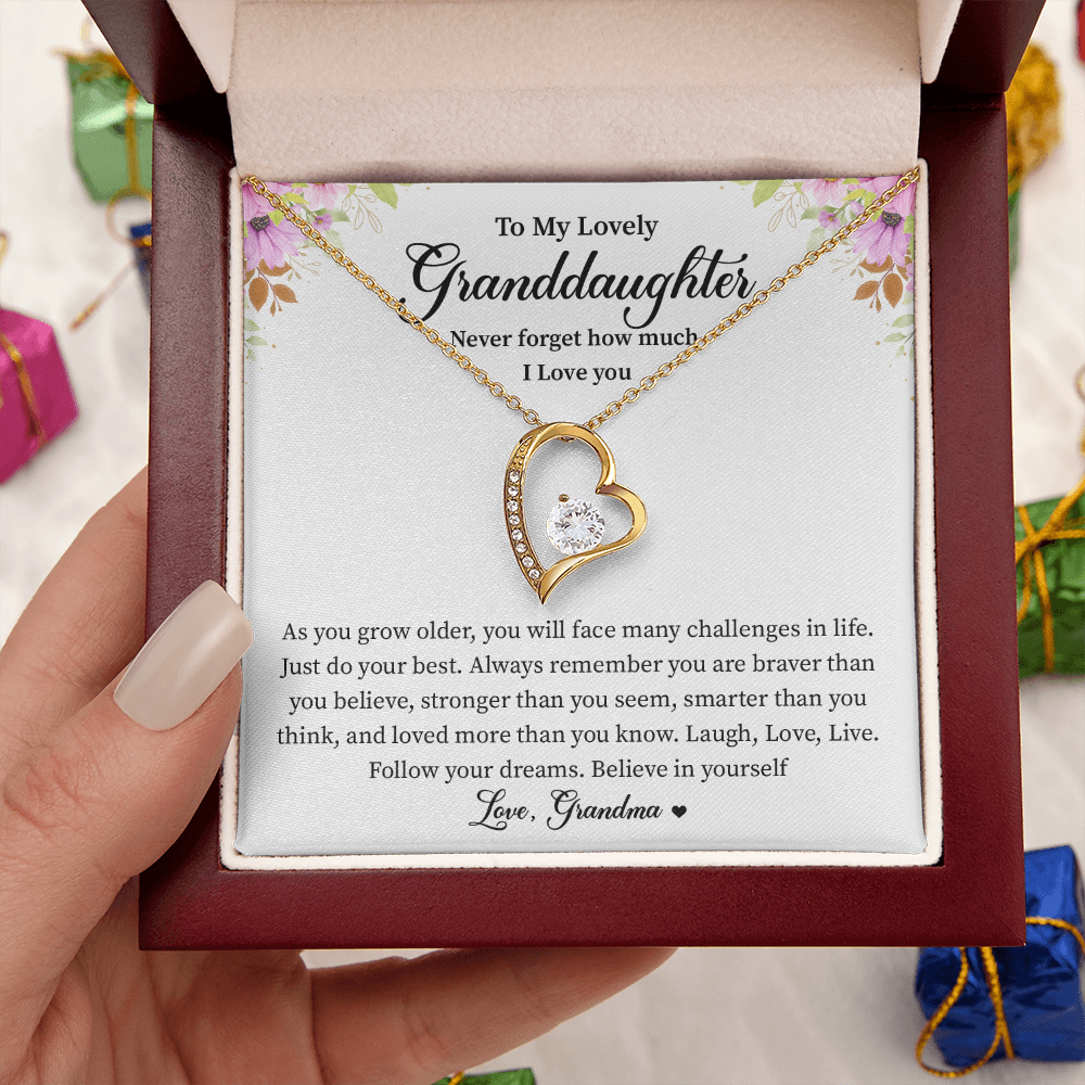 To My Lovely Granddaughter - Forever Love Necklace for Her