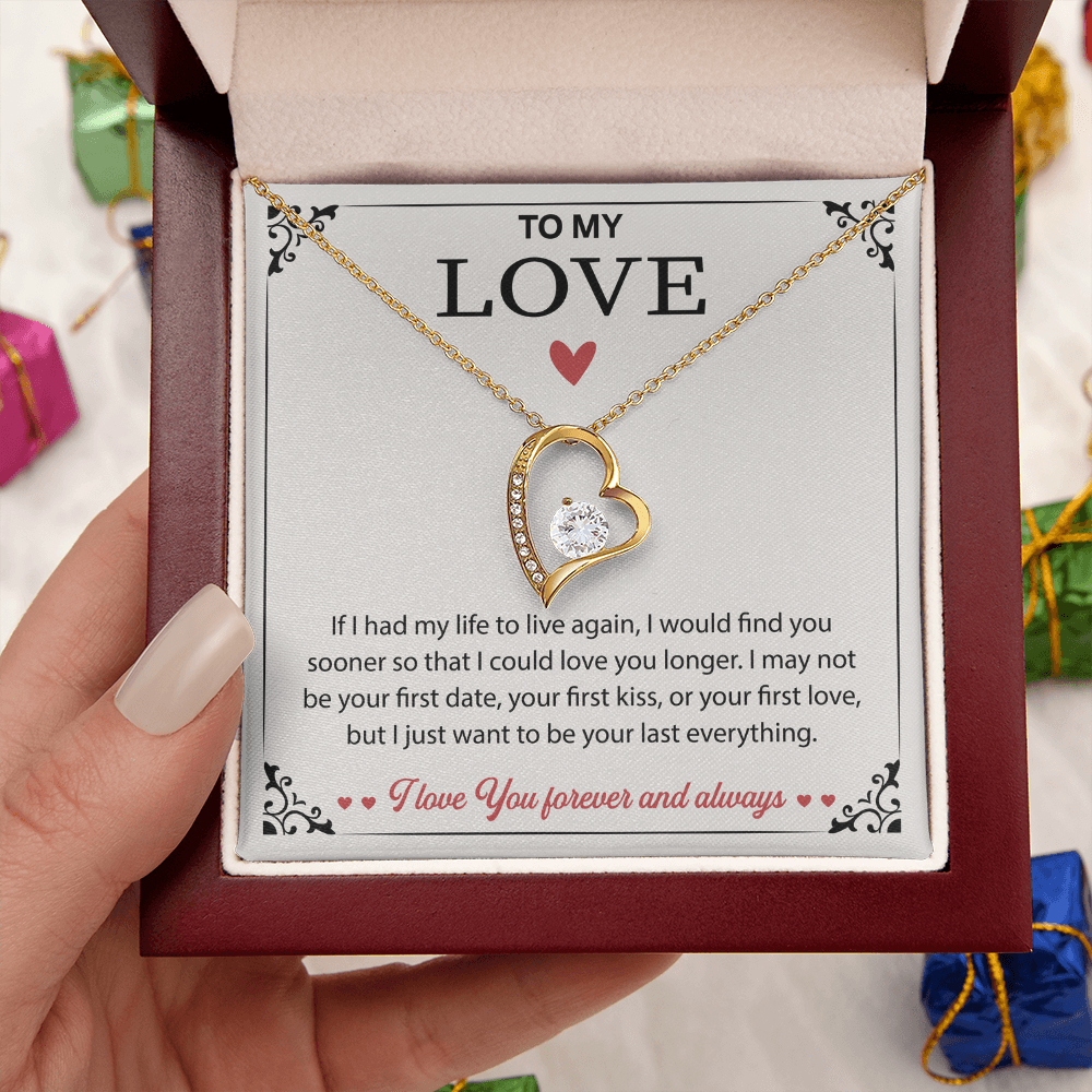 Forever Love Necklace Gift for My Beautiful Woman, Jewelry With Led Box