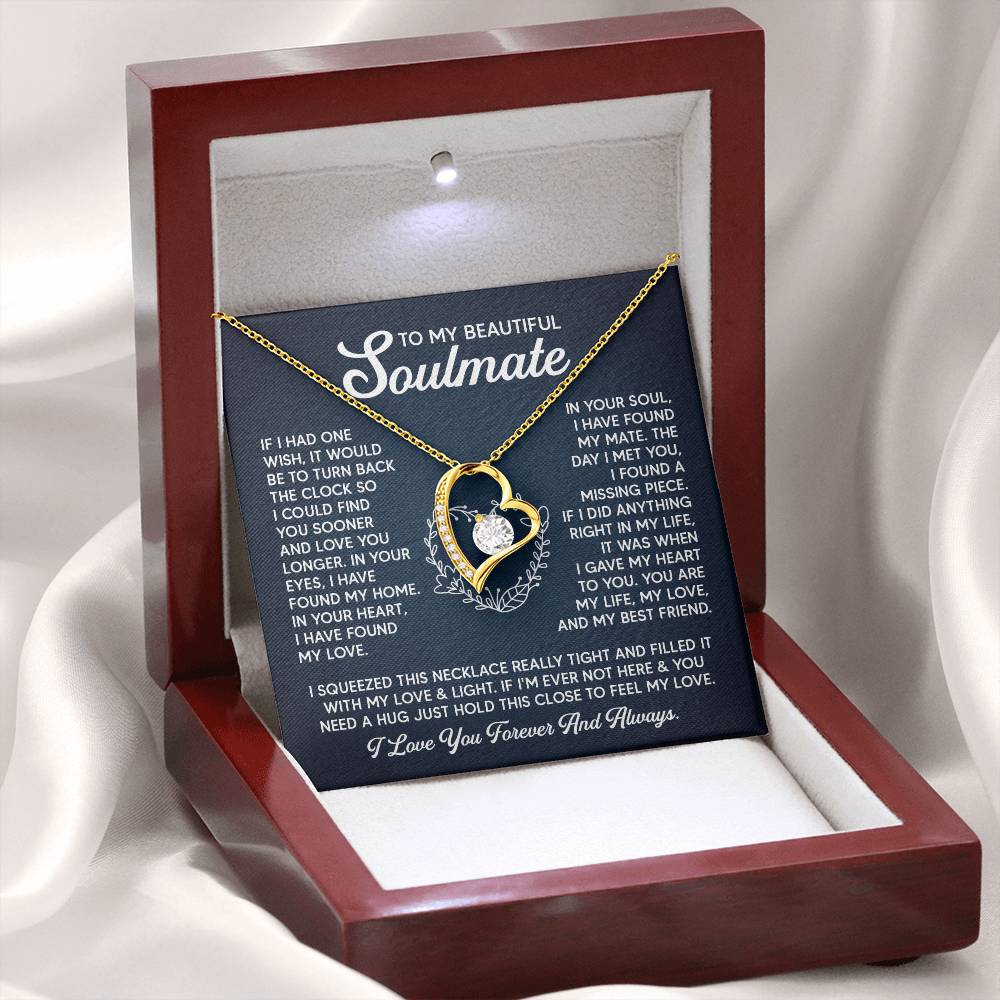 TO MY SOULMATE Forever Love Necklace - IN YOUR EYES, I HAVE FOUND MY HOME
