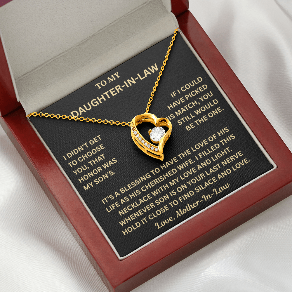 Daughter-in-Law Gifts, Wedding Necklace With Message Card & Gift Box