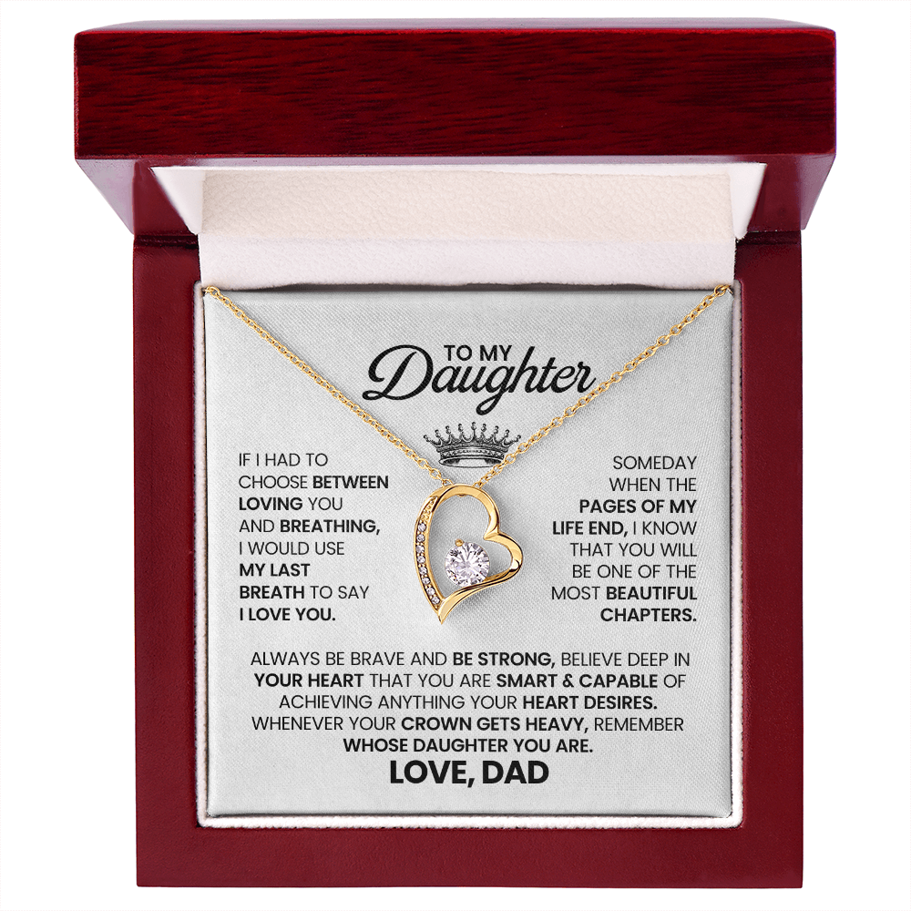 To My Daughter - I'll Always Be With You - Forever Love Necklace
