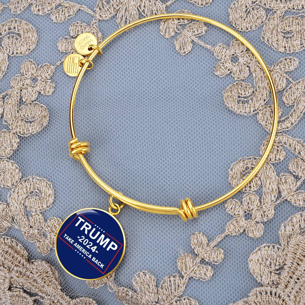 Trump 2024 Take America Back Adjustable Luxury Bangle Bracelet - Presidential Election Souvenir
