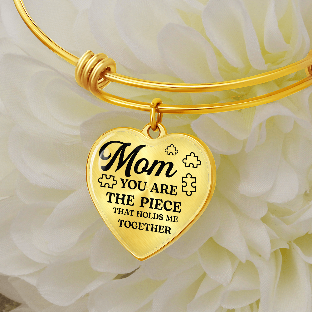 Mother's Day Bangle Mom - Pandora Bangle Heart Bracelet, Gifts for Mom Birthday from Son.