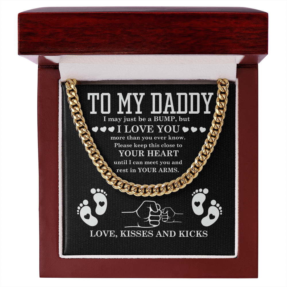 To My Dad Cuban Link Chain – Gift from Son with Message & Gift Box