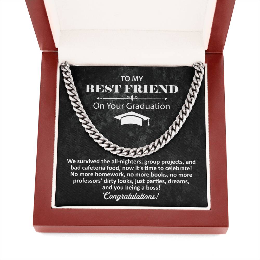 Gifts for Graduations - Cuban Chain Necklace for Him - Best Friend Graduation Gift