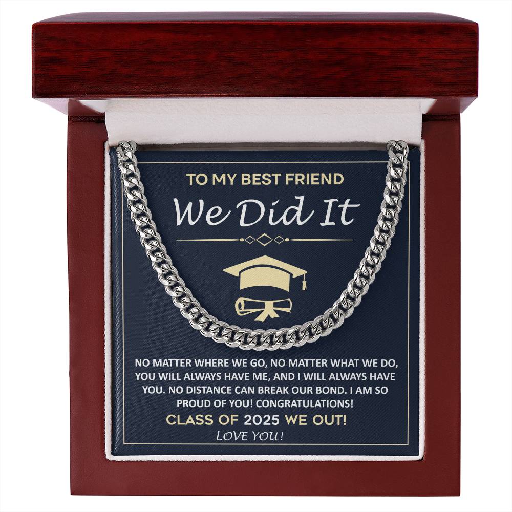 Graduation Gifts for Him - Cuban Link Chain Necklace - Best Friend Gifts for Him
