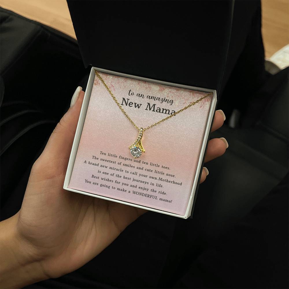 Alluring Beauty Necklace for New Mom, Mother-in-Law, Bonus Mom, Grandma, Stepmom - Ideal Mom-to-Be Gift from Daughter, Granddaughter, or Son
