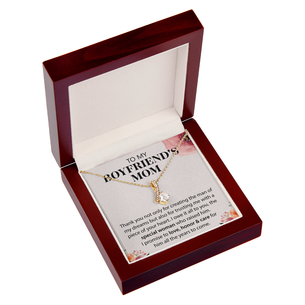 Gift Ideas for Boyfriend's Mom – Elegant Love Knot Necklace with a Meaningful Message Card