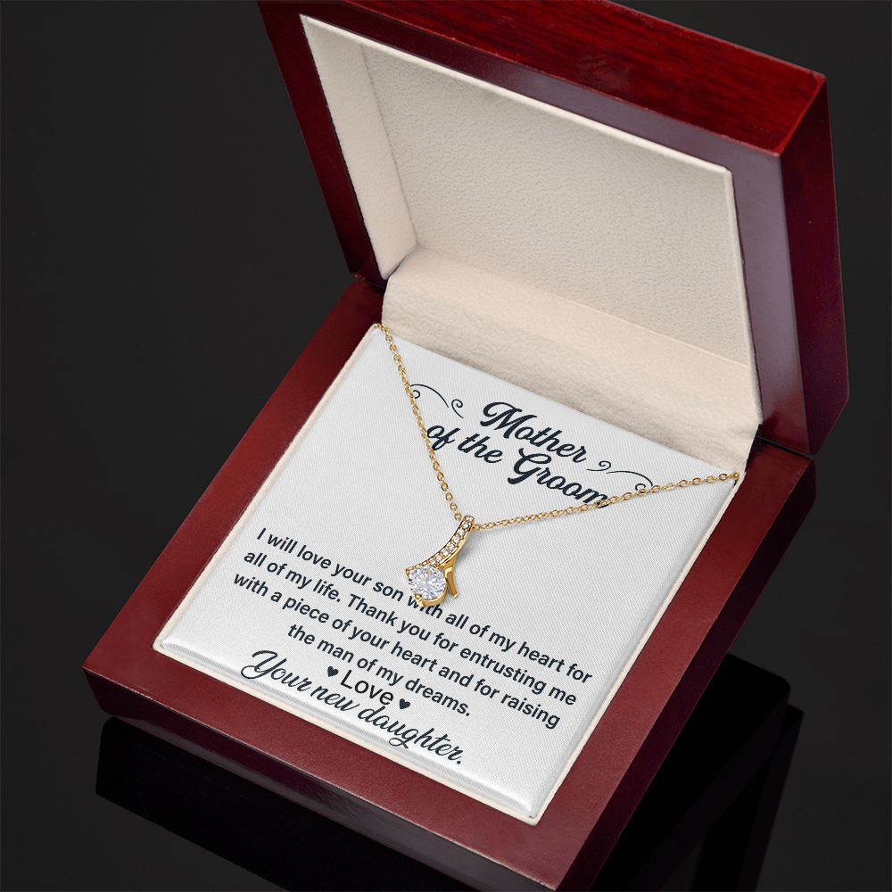 Necklace for mother's of the groom with Message Card and GIft boxNecklace for mother's of the groom with Message Card and GIft box