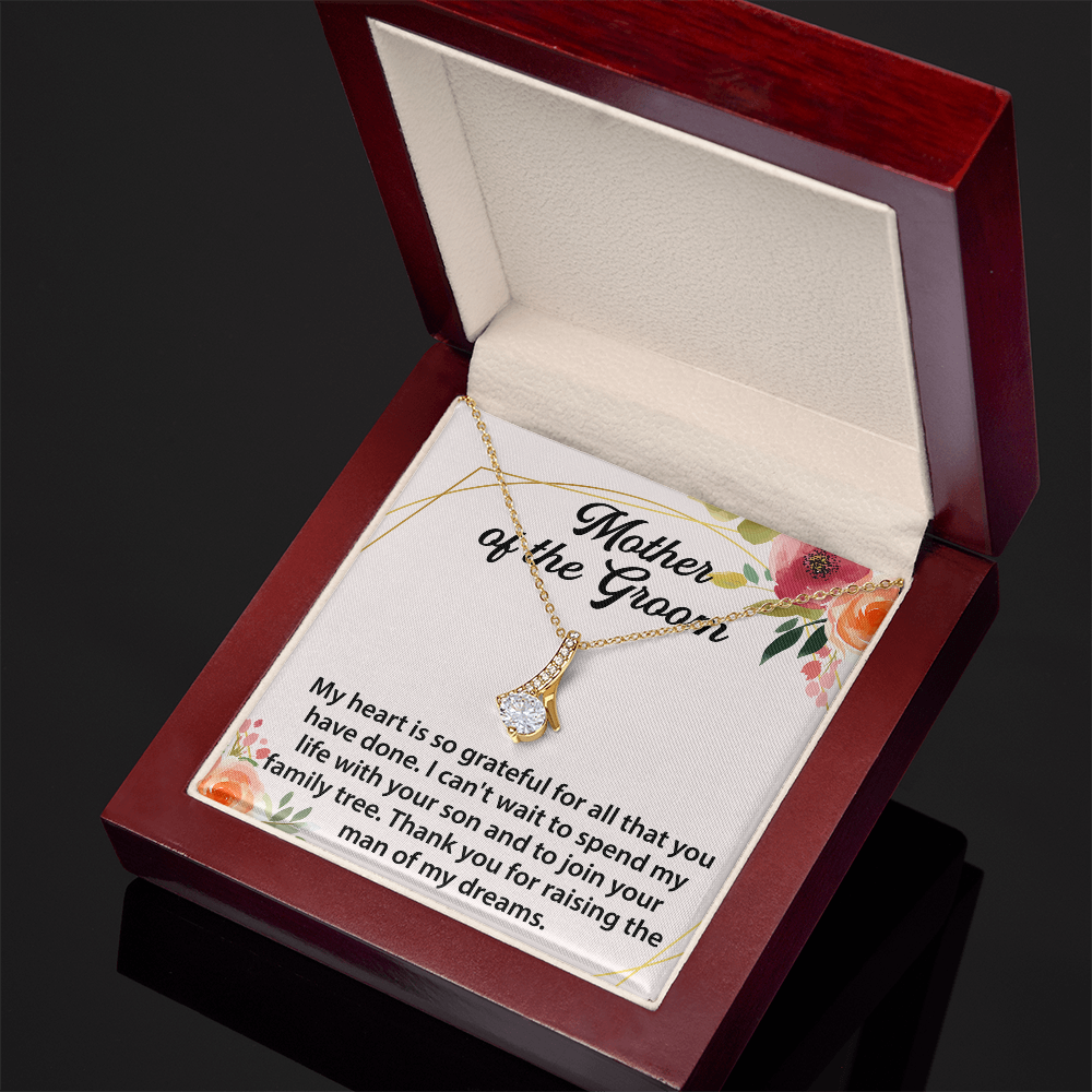 Necklace for mother's of the groom with Message Card and GIft boxNecklace for mother's of the groom with Message Card and GIft box