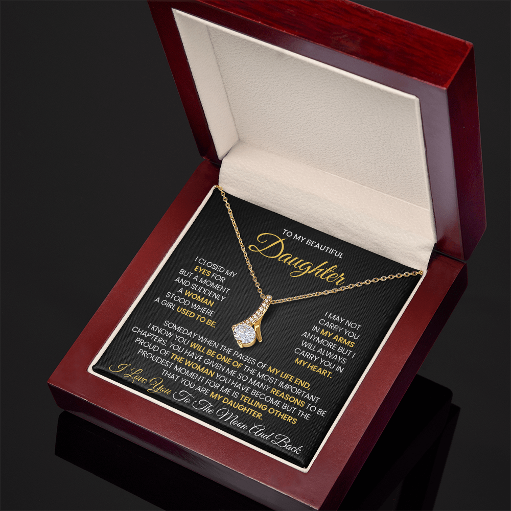 To My Beautiful Daughter - Alluring Beauty Necklace With Gift Box