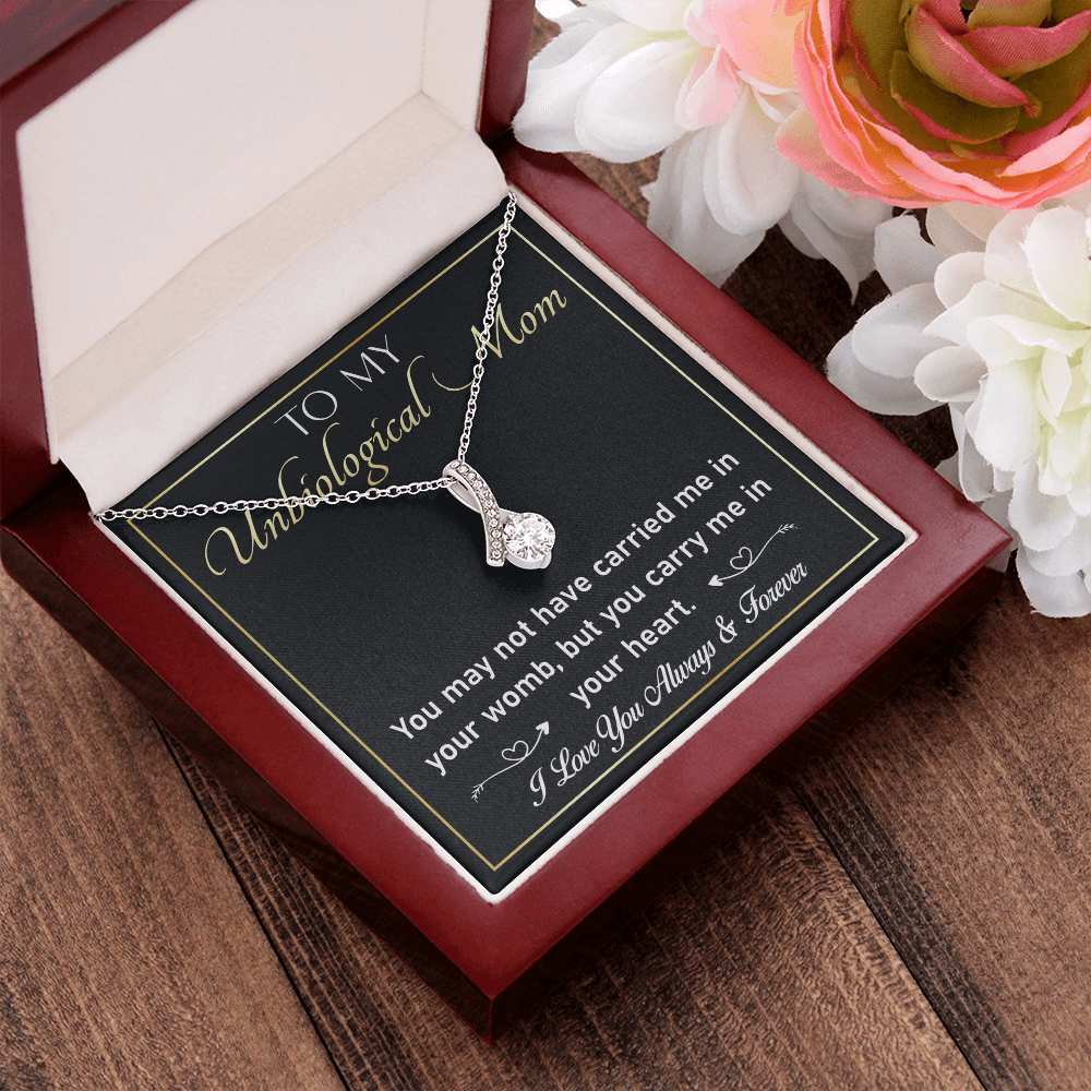 To My Unbiological Mom Necklace – Alluring Beauty Gift for Stepmom or Adopted Mom