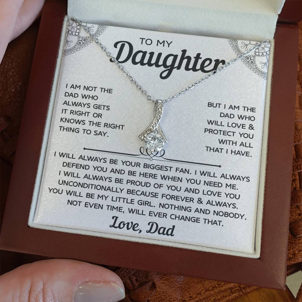 To My Daughter- Alluring Beauty Necklace, Dad's Love in Words, Special Keepsake
