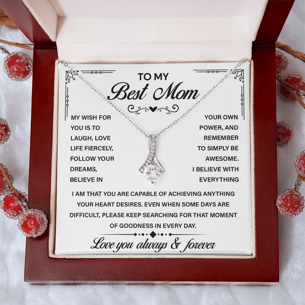 To My Best Mom - You Are My Universe, My Everything - Alluring Beauty Necklace