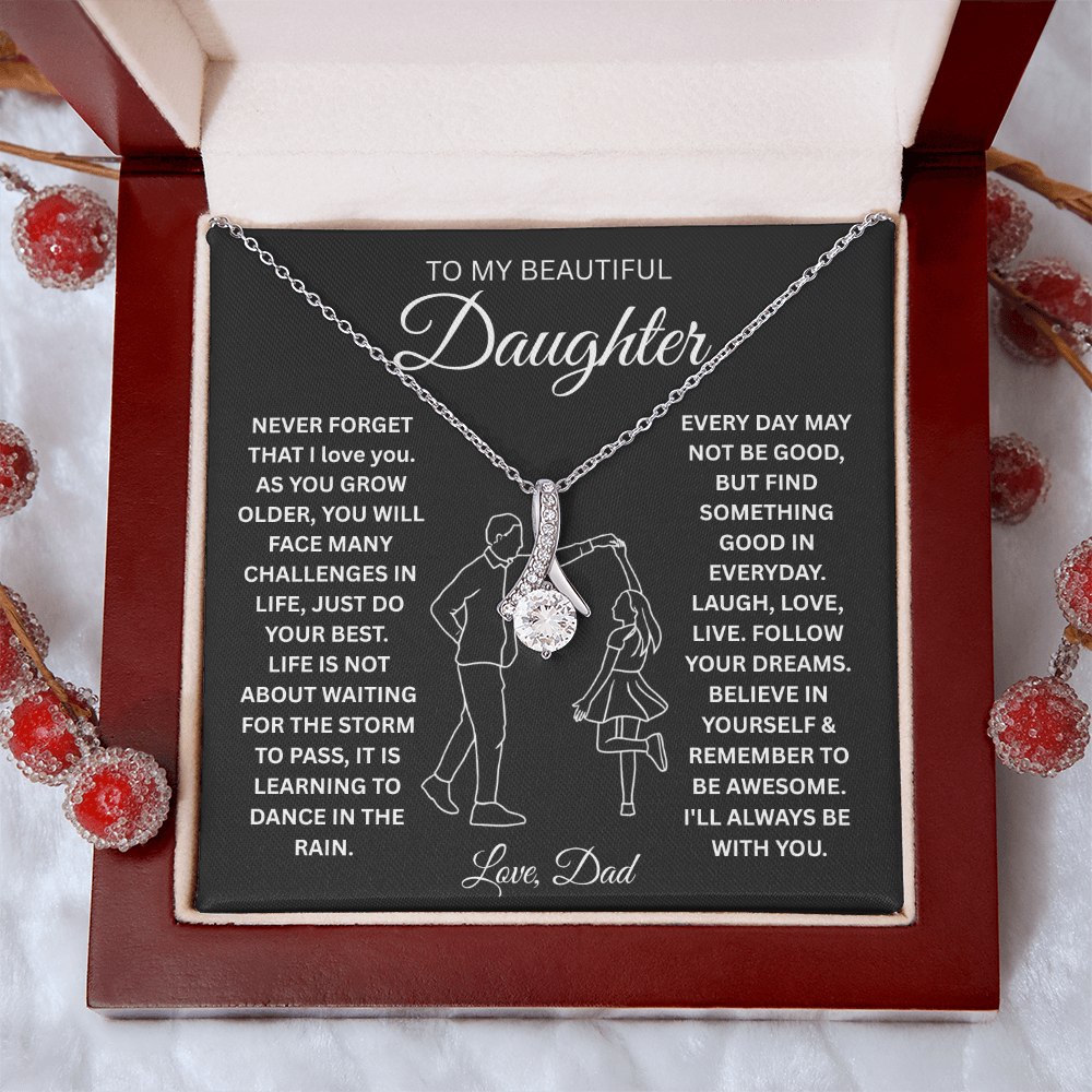 To My Beautiful Daughter Necklace From Mommy, Perfect for Mother's Day