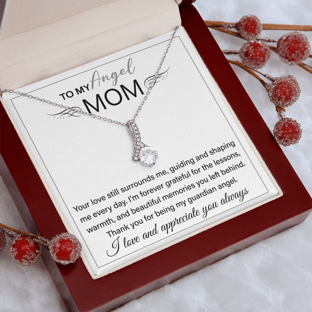 Angel Mom Gifts for Mom - Alluring Beauty Necklace, Memorial Keepsake, Jewely gifts, Mom Jewelry