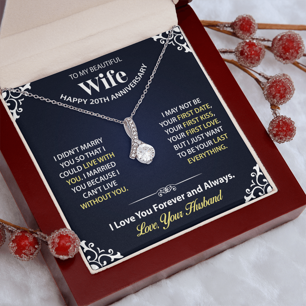 Elegant Anniversary Necklace for Wife – Timeless Keepsake Jewelry with Love Message from Husband