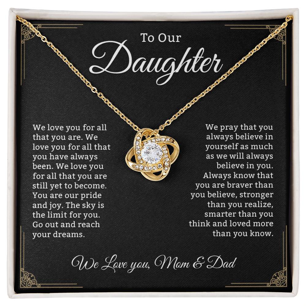 To Our Daughter Necklace With Heartfelt Message Card & Gift Box