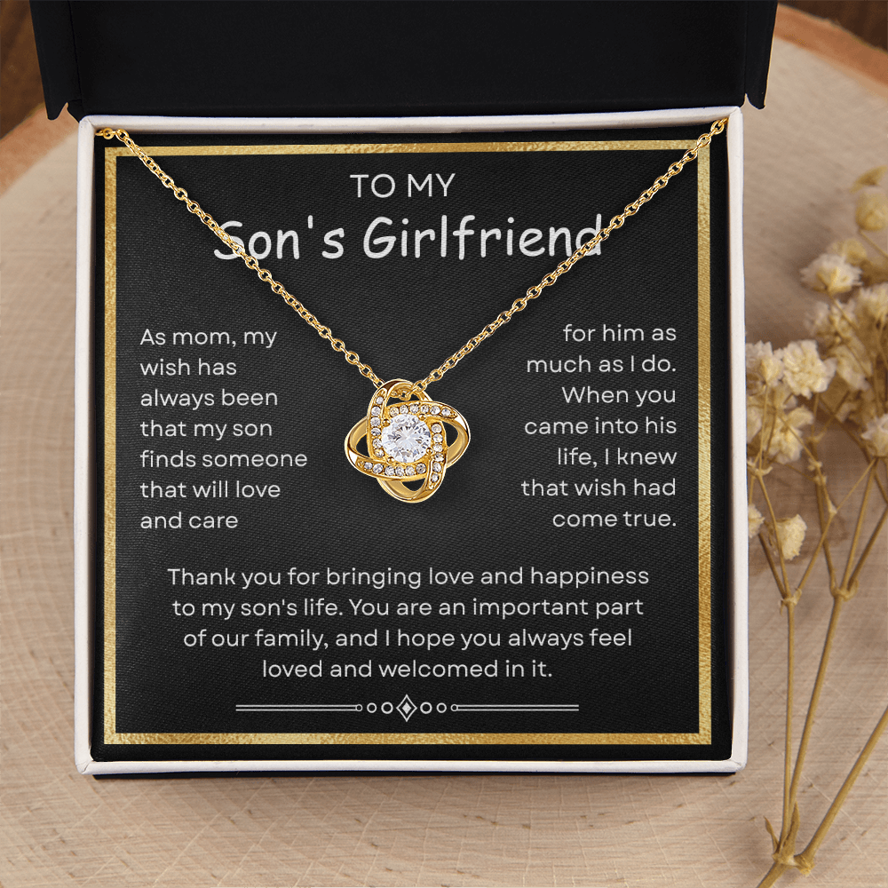 To My Son's Gf Necklace - Gifts for Mother's Day , Birthday, Graduation