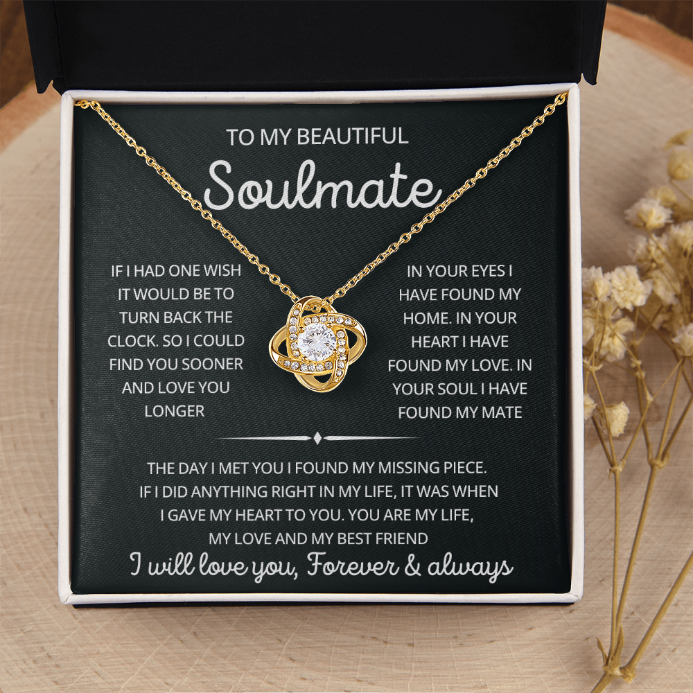 To My Beautiful Soulmate Necklace for Women, Necklace for Wife From Husband