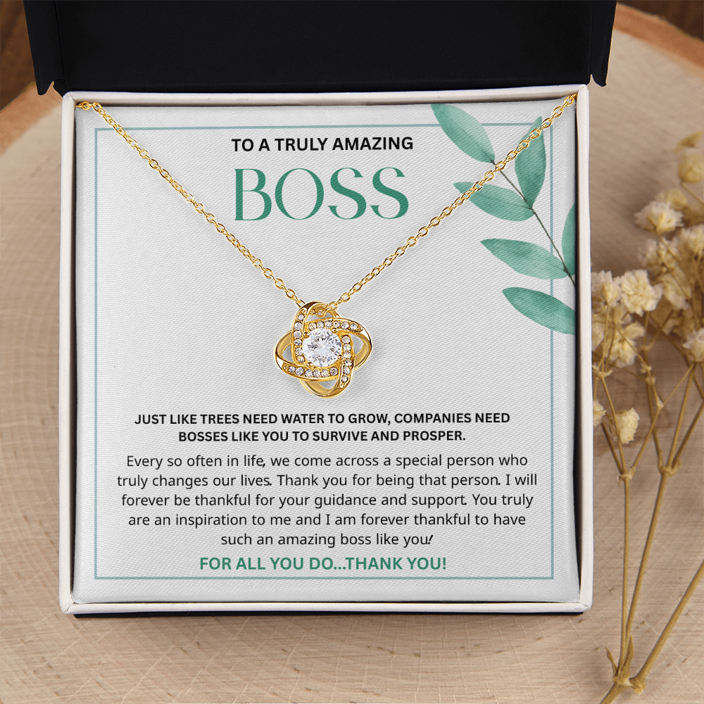 New Business Owner Gift - Love Knot Jewelry Keepsake for Boss Lady