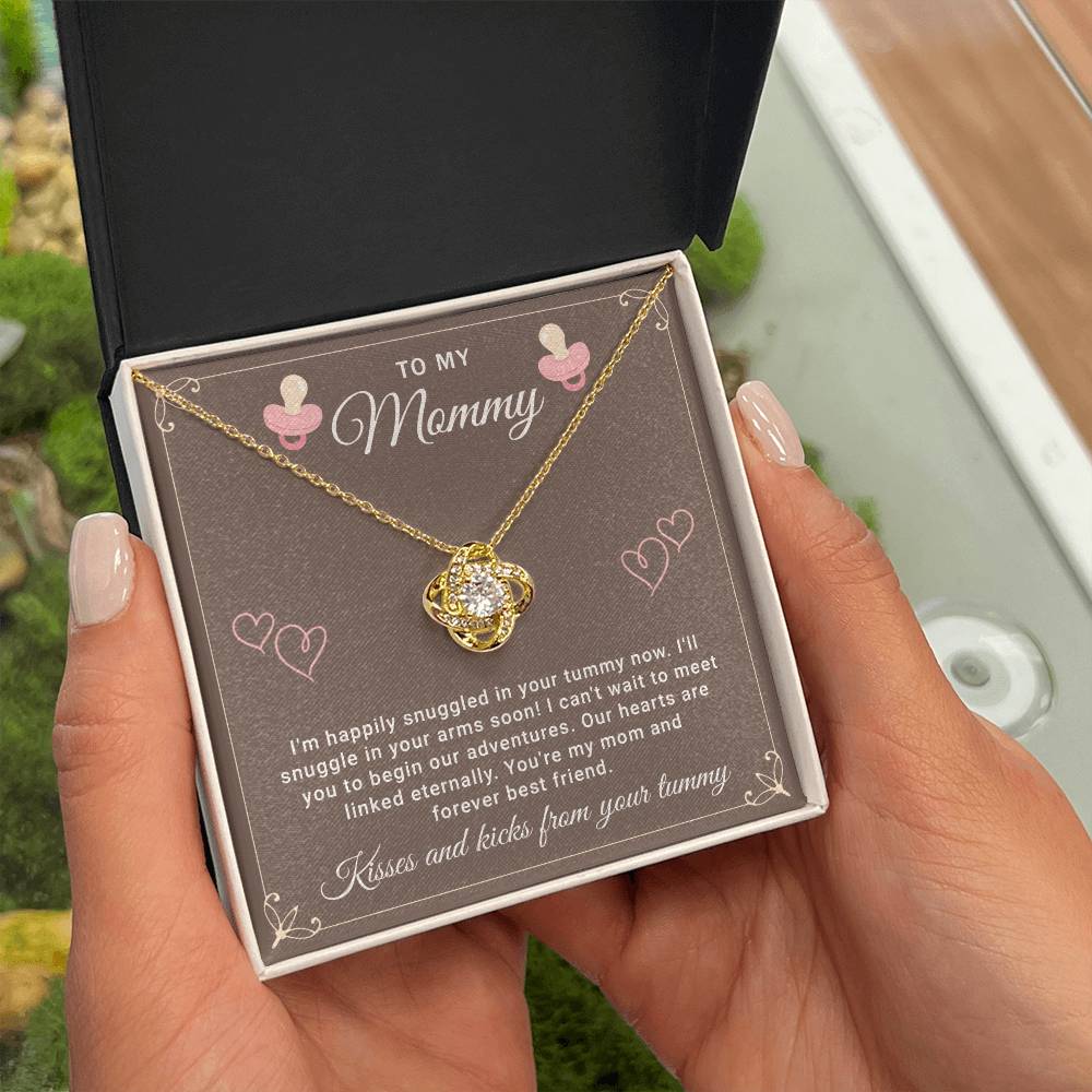 First Time Mom Gift: Love Knot Necklace for Mom to Be & New Moms
