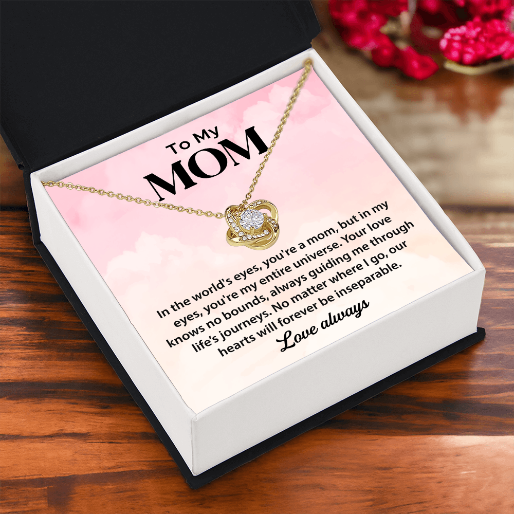 To My Mom Gift - Love Knot Necklace, Jewellery Gifts for Mom