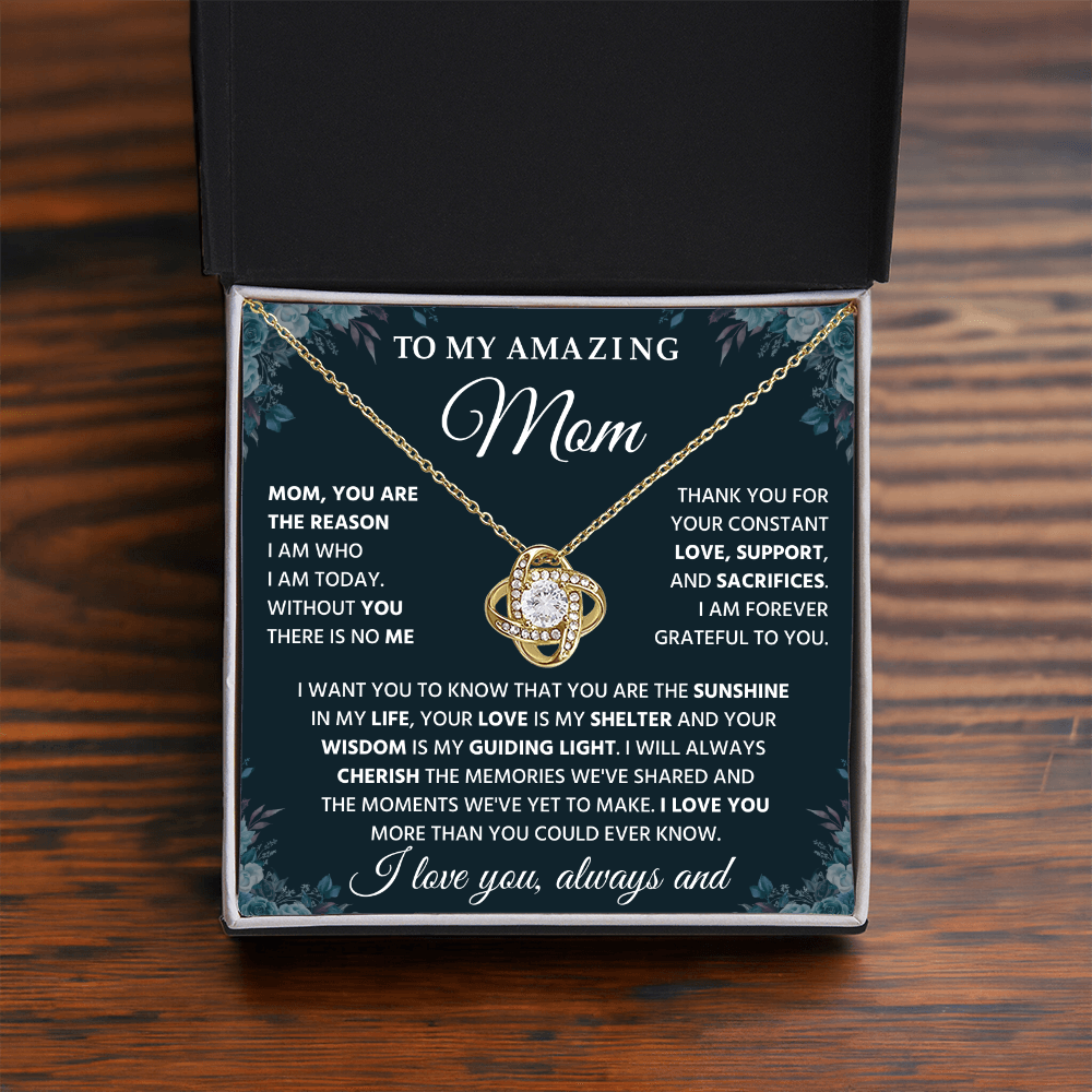 To My Mom - I Love You So Much - Love Knot Necklace