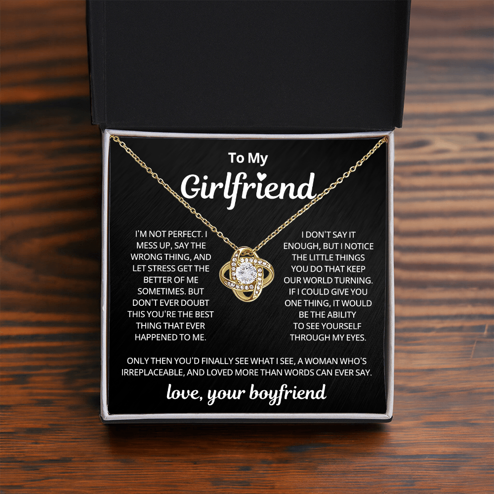 Valentine's Gifts for Girlfriend Necklace From Boyfriend Message Card & LED Box