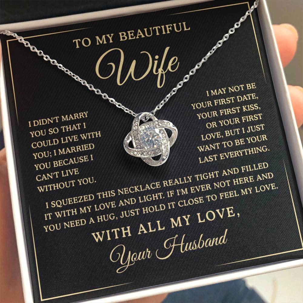 Wife Necklace, To My Amazing Wfie - Love Knot Necklace