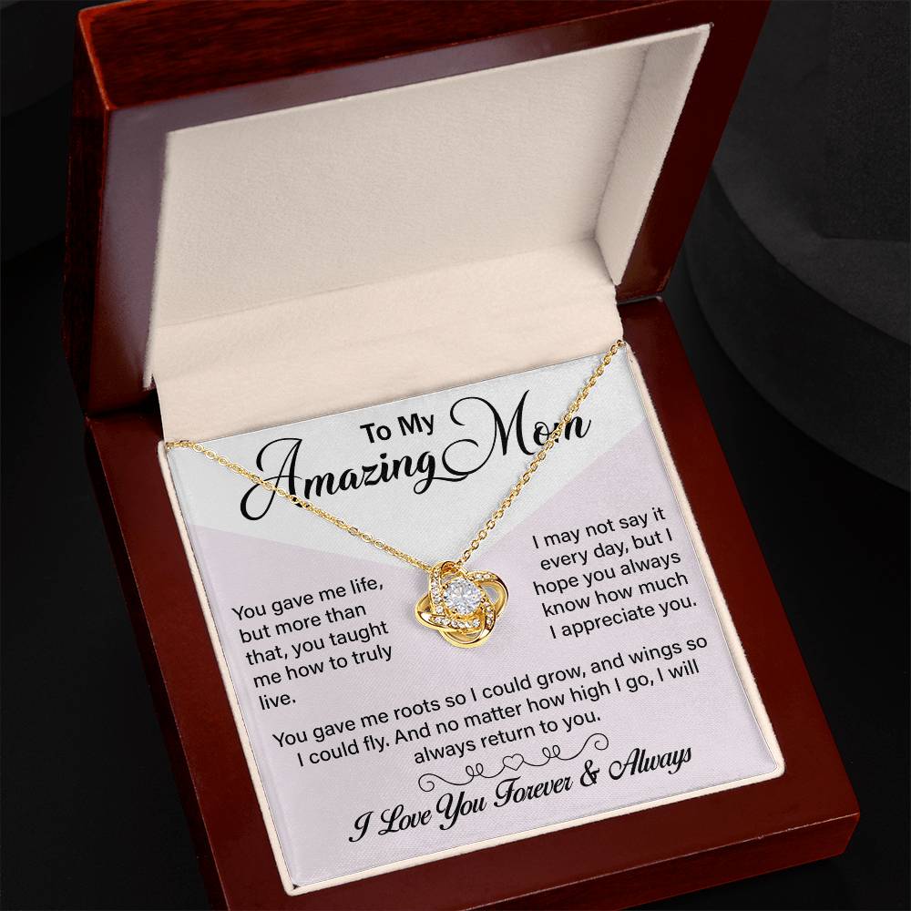 Best Gift for Mom – Love Knot Necklace, A Meaningful Keepsake for New Moms