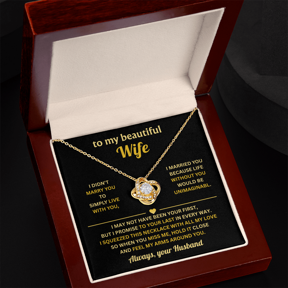 Wife Love Knot Necklace - Thank You for Being a Great Life Partner