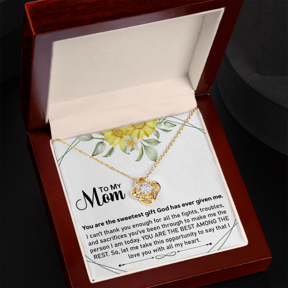To My Mom Necklace – Heartfelt Love Knot Gift for Mother’s Day