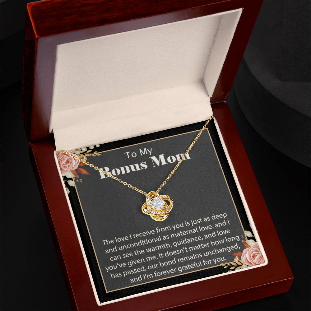 To My Bonus Mom Necklace - Love Knot Jewelry for Mother's Day, Jewelry Gifts for Mom