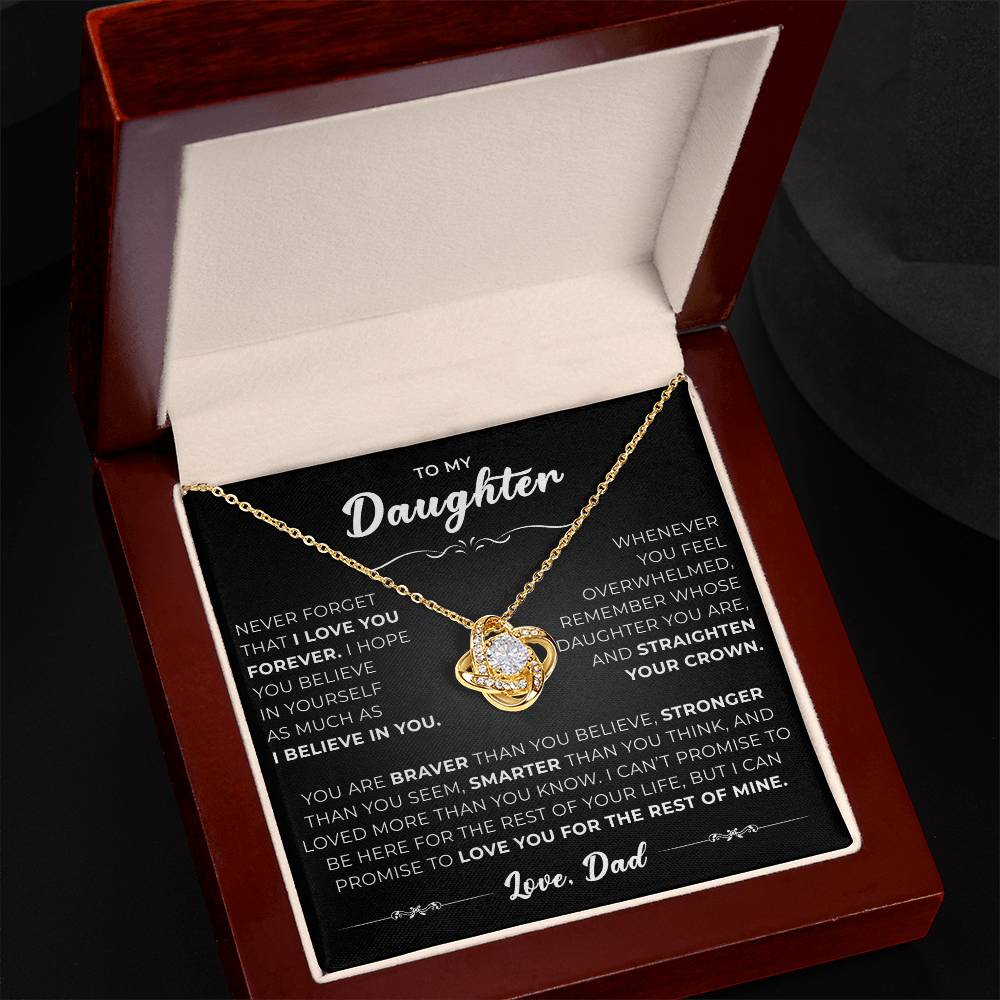 To My Amazing Daughter - the Most Beautiful Chapters of My Life - Love Knot Necklace