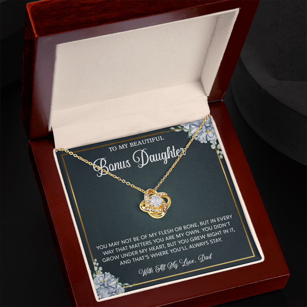 To My Bonus Daughter Gifts for Christmas & Birthday, To My Daughter Necklace, Best Give forever
