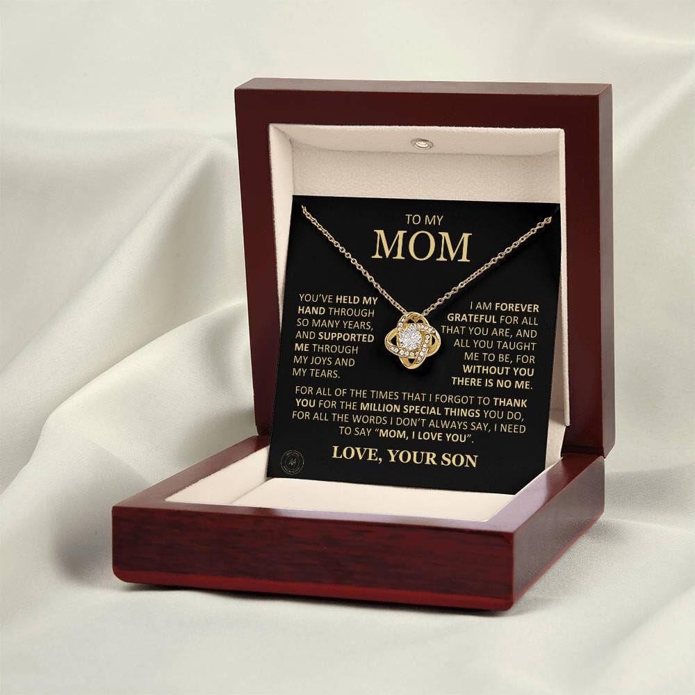 Beautiful Gift for Mom From Son "Without You There Is No Me" Necklace