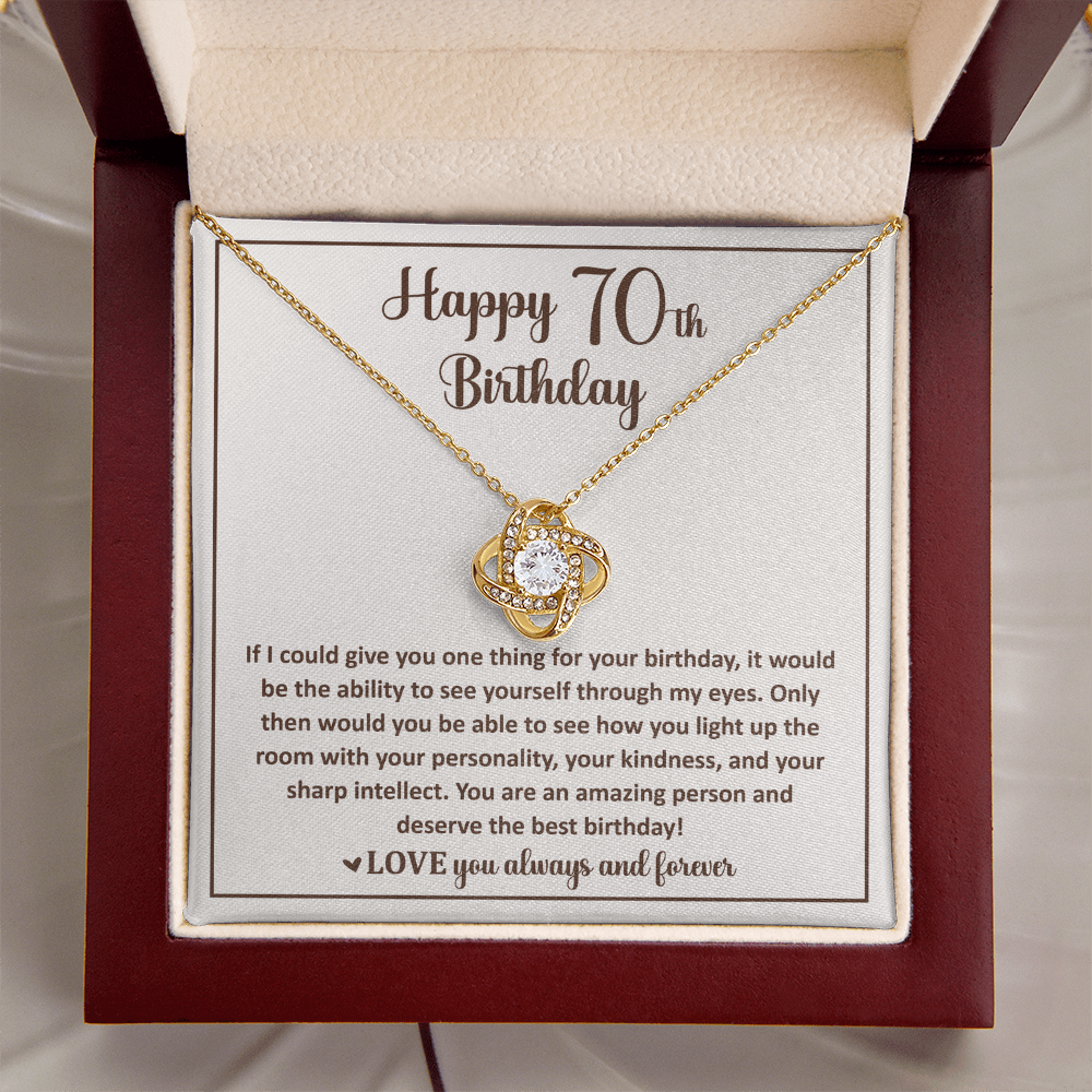 Happy 70th Birthday, Women Birthday Necklace With Elegant Box