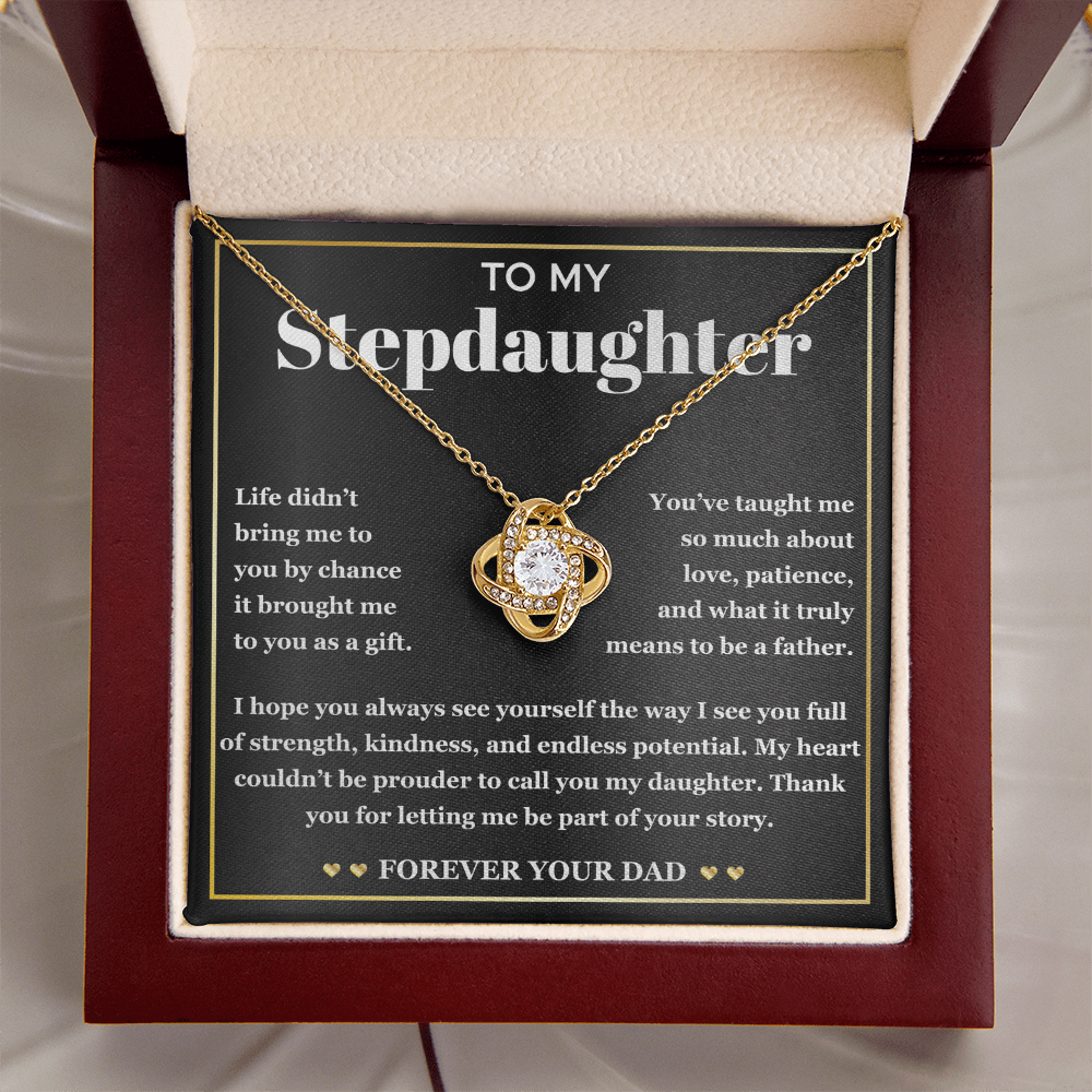 To My Stepdaughter - Love Knot Necklace, Best Gift for Her