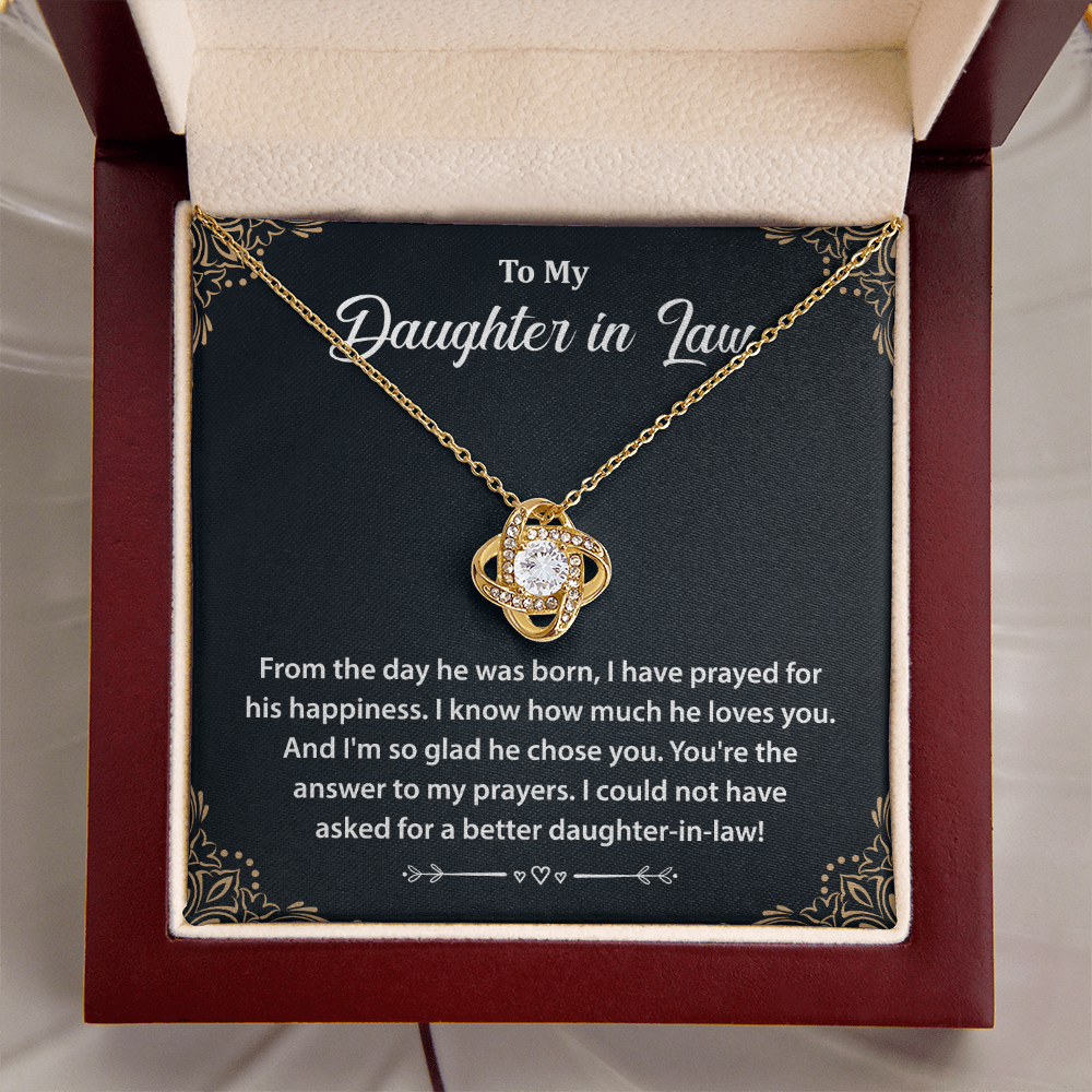 To My Daughter-in-law, Believe in Yourself- Love Knot Necklace