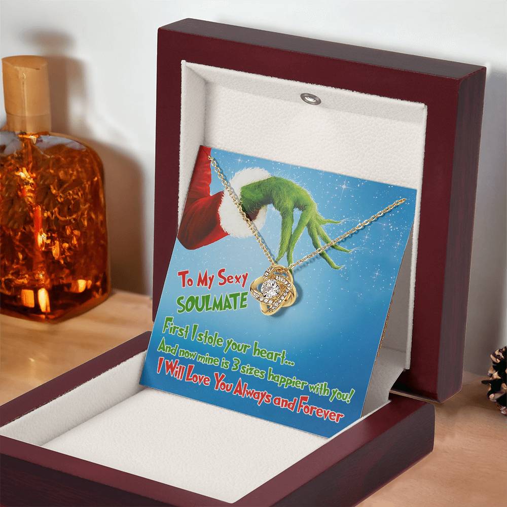 To My Smoking Hot Soulmate Christmas Gifts For Her, Gift For Girlfriend- Love Knot Necklace