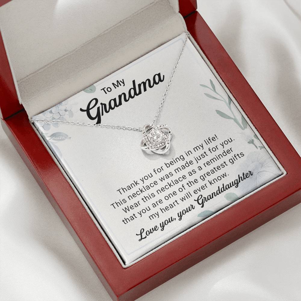 Grandma Necklace From Granddaughter - Grandma Granddaughter Necklace - Grandma Charm Necklace - Mother's Day, Christmas, Birthday Gifts for Grandma - Grandmother Jewelry with Message Card and Gift Box